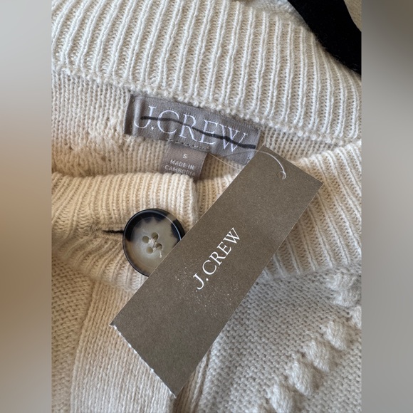 NWT! J. CREW Women’s Popcorn-stitch Cardigan in Vintage Wool, Ivory, Size Small - Picture 8 of 14